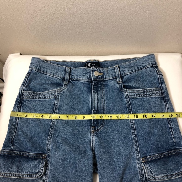 Gap Cotton Blend Medium Wash Spring 24 Mid Rise '90s Loose Cargo Jeans 10/30R - Picture 10 of 16